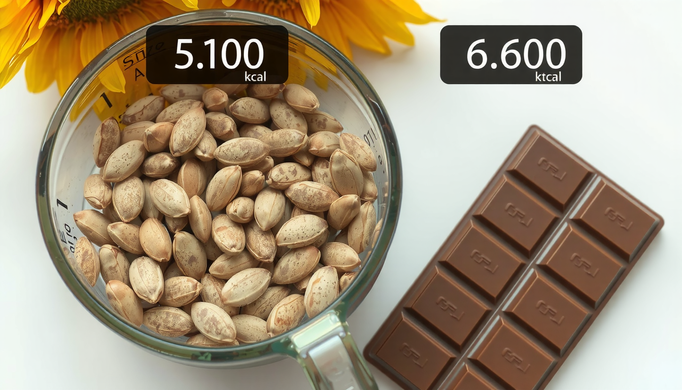 Очищенные семена подсолнечника в миске демонстрируют высокую калорийность продукта