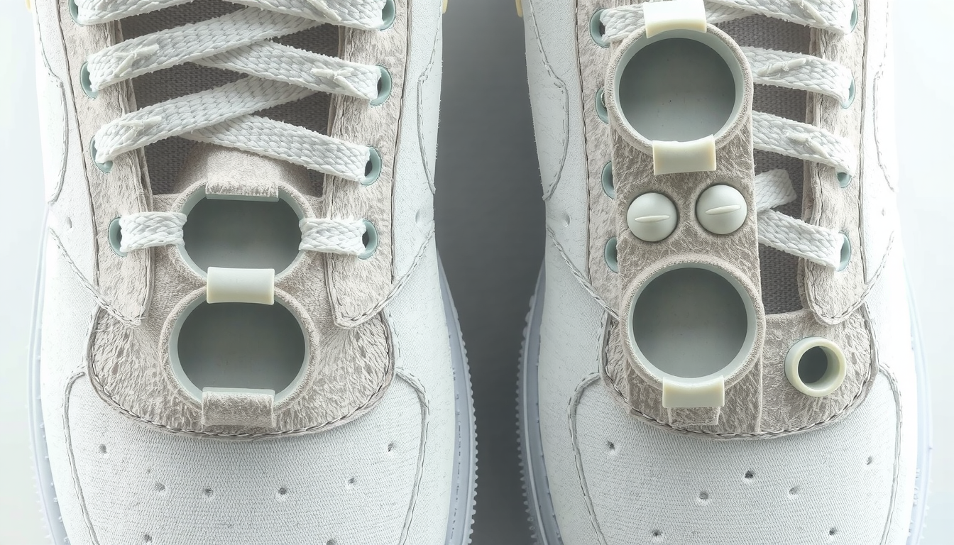 Air Force 1 sneakers with crease protectors comparison showing walking technique preservation methods