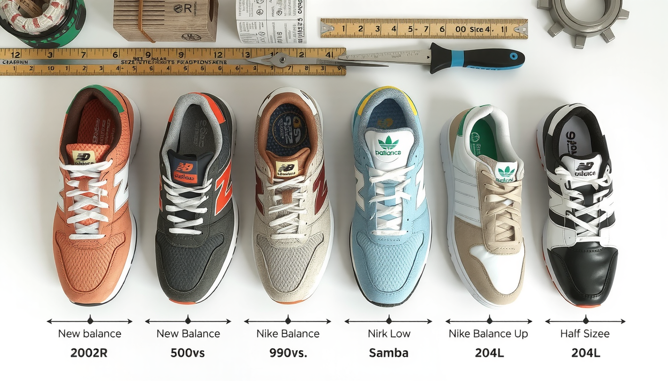 New Balance 204L sizing comparison chart showing fit recommendations versus other sneaker models